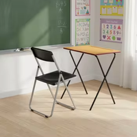 Ensemble bureau et chaise pliants modernes pour étudiants, table d'étude scolaire à plateau en bois à pliage rapide, mobilier commercial portable