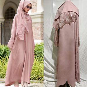 Zifeng OEM nuevo estilo moda musulmana Oriente Medio Dubai Arabia Saudita Malasia Indonesia señora Color sólido hueco elegante vestido largo Bata - Product Image 5