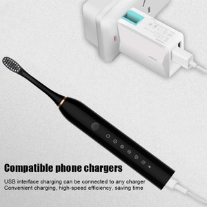 Brosse à dents électrique sans fil intelligente IPX6, écologique, rechargeable, 6 niveaux de vitesse, sonique, matériaux de qualité alimentaire, 400 mAh - Product Image 5