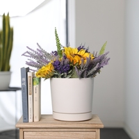 Fabricant de gros petit pot de fleur en plastique de 8 pouces avec soucoupe jardin décoration de la maison pots de plantes d'intérieur en plastique