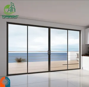 Сверхпрочная Коммерческая Современная Энергоэффективная офисная дверь, внешнее стекло, большие раздвижные двери для патио и окна для дома