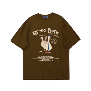Camiseta de Hombre de Moda al por Mayor, Retro, con Estampado Divertido de Pato, de Verano, Manga Corta, 100% Algodón, Transpirable, Anti-Pilling, con Logotipo Personalizado - Product Image 2