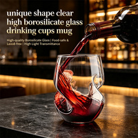 Accessoires de bar à succès : Gobelets à vin et verres à boire de luxe en verre borosilicate transparent, faits à la main, écologiques, pour bar