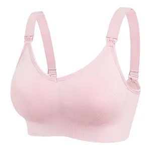 High-end buckle big chest wireless nursing bra Big Cup push up and anti-sagging breast holding pregnant women's underwear thin