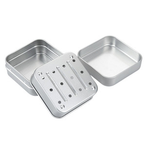 Jabonera Cuadrada de Aluminio con Tapa Metálica <span class=keywords><strong>Antioxidante</strong></span>, Cajas de Almacenamiento Resistentes a la Humedad para el Hogar, Viajes y Portabilidad, Contenedores para Jabón - Product Image 6