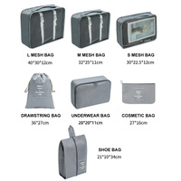 Sac de rangement de voyage 290 T, ensemble de 7 pièces, cubes d'emballage, organisateur de voyage de haute qualité, cubes d'emballage pour bagages, emballage en tissu