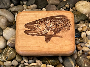 Scatola di mosca in legno JUNJI scatola di attrezzatura da pesca Premium fatta a mano regalo perfetto per i pescatori padre - Product Image 3