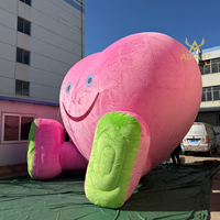 Mascotte en peluche en forme de cœur souriant gonflable pour festival, ballon géant gonflable en forme de cœur rose de dessin animé