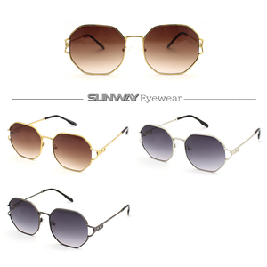 Stylish Octagonal Metal Frames <b>Shades</b> for Women Men Modern Light Weight <b>Sun</b> Glasses Custom Unisex Sunglasses Wholesale UV400 - Product Image 2