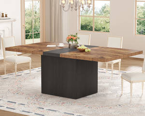 Tavolo da Pranzo di Design Moderno in Legno Massello con Robuste Gambe in Legno per 4-10 Persone, Arredamento per Cucina - Product Image 3