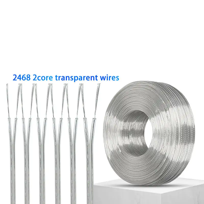 awm 2468 18 20 22 24 26 28 awg 2468 Cable Factory High quality 2468 18AWG transparent cable 2 Core Tinned Copper wire