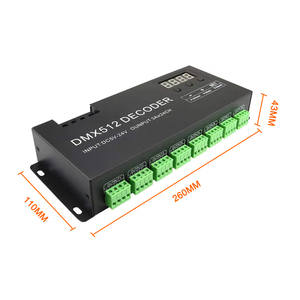 <span class=keywords><strong>Ava</strong></span> 24 canaux PWM DMX512/1990 décodeur de signal DC 5V 12V 24V 3A contrôleur de décodeur d'éclairage de scène de bande LED RVB couleur unique - Product Image 6