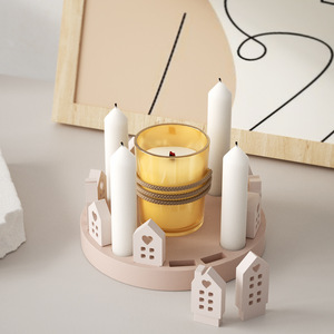 INTODIY ahueca hacia fuera el amor hoja pájaro casa combinación de inserción molde de silicona Casa Europea candelabro decoración molde de yeso - Product Image 4