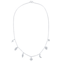 Collier ras du cou Carline Topsale en argent sterling 925 avec pendentifs tendance planètes, lune, zircon et éclair, cadeau pour femme