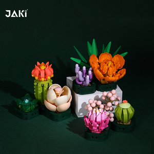 MOC Flower Bouquet Suculenta Maceta Construcción Ciudad DIY Decoración del hogar Ladrillos Juguetes Compatible Brickhead Building Blocks Set - Product Image 5
