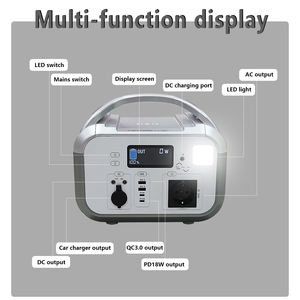 110V Generador solar 1152Wh LiFePO4 Batería de respaldo 600W Salidas de CA 0-80% Carga 45Min <span class=keywords><strong>Camping</strong></span> Fuera DE LA RED Linterna Encendedor de cigarros - Product Image 5