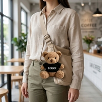 Mini-ours en peluche personnalisés pas chers avec logo, 11 cm, mignons, animaux en peluche pour décorer les sacs, ours en peluche avec t-shirt, jouet porte-clés