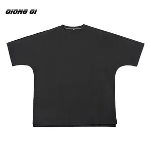 Amerikaanse Vintage Veelzijdige Unisex Oversized Één Mouw Drop Shoulder Losse Heren Zwaargewicht T-Shirt