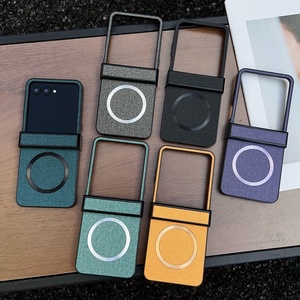 Funda de cuerpo completo de cuero de tela de protección de bisagra para <span class=keywords><strong>Motorola</strong></span> <span class=keywords><strong>Razr</strong></span> 60 50 40 Ultra 60 50 <span class=keywords><strong>Razr</strong></span> + 2025 cubierta de carga inalámbrica plegable - Product Image 1