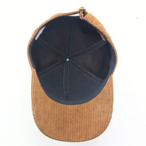 Manufacturer Good Quality 6 Panel Hat Polyester Corduroy <b>Blank</b> <b>Cap</b> Custom Embroidered LOGO Baseball Corduroy <b>Cap</b> Customized - Product Image 3