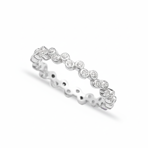 Pave Band Shiny Zircon Stone Beaded <b>Ring</b> Turkish Handcrafted Wholesale 925 Sterling <b>Silver</b> Band <b>Ring</b> - Product Image 2