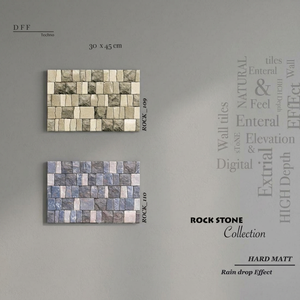 Vistaar Brand Sky Stone 3D Satin Matt Embossed 10mm Thickness Elevation 300x450mm Ceramic Wall Tiles - Product Image 4