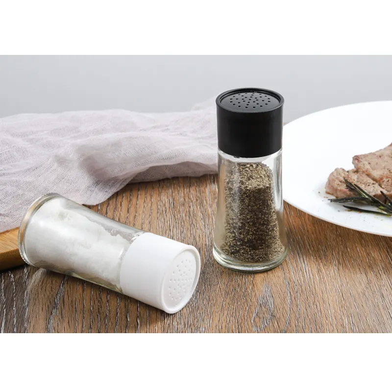 75ml Italian Mini Salt and Pepper Empty Spice Shaker Glass Bottle with Plastic Lid