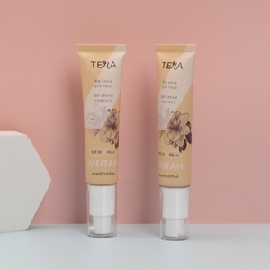 Luxury Customized Hand Cream Lotion Cosmetic <b>Tube</b> Round <b>Plastic</b> Squeeze Packaging Pump - Product Image 4