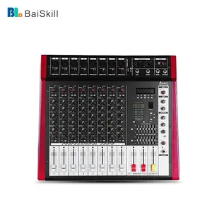 PMX808D BaiSKill Professional Audio Mixer 8 channels DSP Processor Chip Support USB Computer Mixing Console For Conference