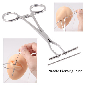 Surgical Steel <b>Piercing</b> Pliers Dermal Anchor Forceps Puncher <b>Clamp</b> for Septum Cartilage Belly Lip <b>Piercing</b> - Product Image 3