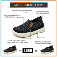 Mocassins décontractés classiques sportifs en tricot beige tendance pour femmes, respirants, légers et confortables