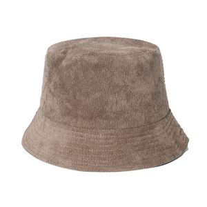 Wholesale Autumn Winter New Solid Blank Reversible Corduroy Bucket <b>Hat</b> - Product Image 3