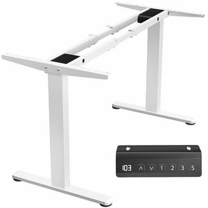 <b>Electric</b> Height Adjustable <b>Desk</b> Frame Dual Motor Telescopic Standing <b>Desk</b> Support White Black Dark Brown Bedroom Study - Product Image 1