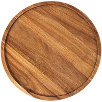 Holztablett im Modernen, Schlichten Stil - Runde Servierplatte für Trockenfrüchte, Dim Sum, Abendessen und Tee