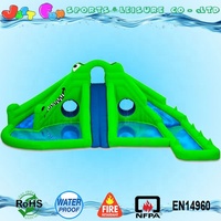 Toboggans de parc aquatique gonflables d'occasion bon marché en crocodile avec piscine à vendre