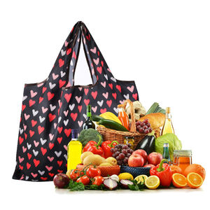 Sac de courses pliable en tissu polyester personnalisé, sac de courses pliable avec impression de logo, sac de courses réutilisable en nylon - Product Image 3