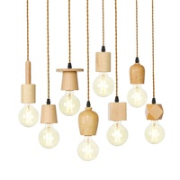 Lampe suspendue en bois, support de lampe en bois simple, lampe suspendue