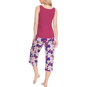 Pantalones de Pijama Largos para Mujer, Camiseta sin Mangas, Pantalones Capri, Ropa de Dormir Suave, Ropa de Estar en Casa, Pijamas para Mujer - Product Image 2