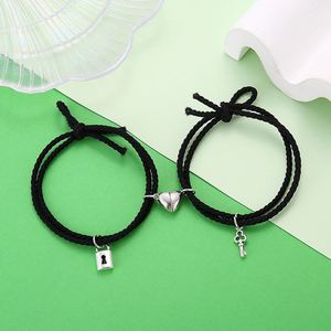 Pulsera de Pareja con Cierre Magnético, Pulsera Creativa de Cuerda, Amistad, Joyería para Hombre y Mujer, Regalo, Pulsera con Dijes, 2 Piezas - Product Image 4