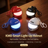 Großhandel Leuchtender Motorradhelm-Schlüsselanhänger Mini-LED-Taschenlampe Nachtlicht Sicherheitswarnanhänger Biker-Großpackung Partygeschenk