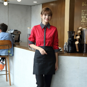 Chemises d'uniforme <span class=keywords><strong>de</strong></span> travail pour employés, style color-block, printemps et automne, manches longues, uniforme <span class=keywords><strong>de</strong></span> travail <span class=keywords><strong>de</strong></span> restaurant, chemise ajustée - Product Image 6