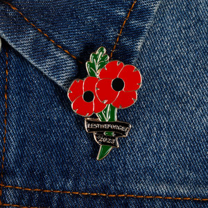 Lest We Forget Red Poppy Flower Enamel Pin <strong>Brooches</strong> Soldier Veteran <strong>UK</strong> Commemorate Remembrance Day for Backpack Bag Jewelry - Product Image 5