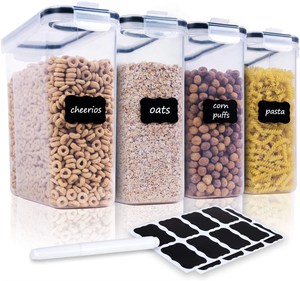 Recipientes Grandes Herméticos para Almacenamiento de Alimentos de 4L, Juego de Recipientes Rectangulares de Plástico para Almacenamiento de Cereales para la Organización de la Despensa de la Cocina - Product Image 4