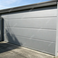 Porte de garage moderne en alliage d'aluminium 9x7, porte à enroulement avec fenêtres, surface finie pour villa et maison