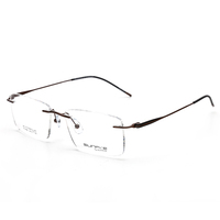 Gafas de Titanio Hechas a Mano de Alta Calidad en Existencia, Montura Óptica Redonda sin Aro