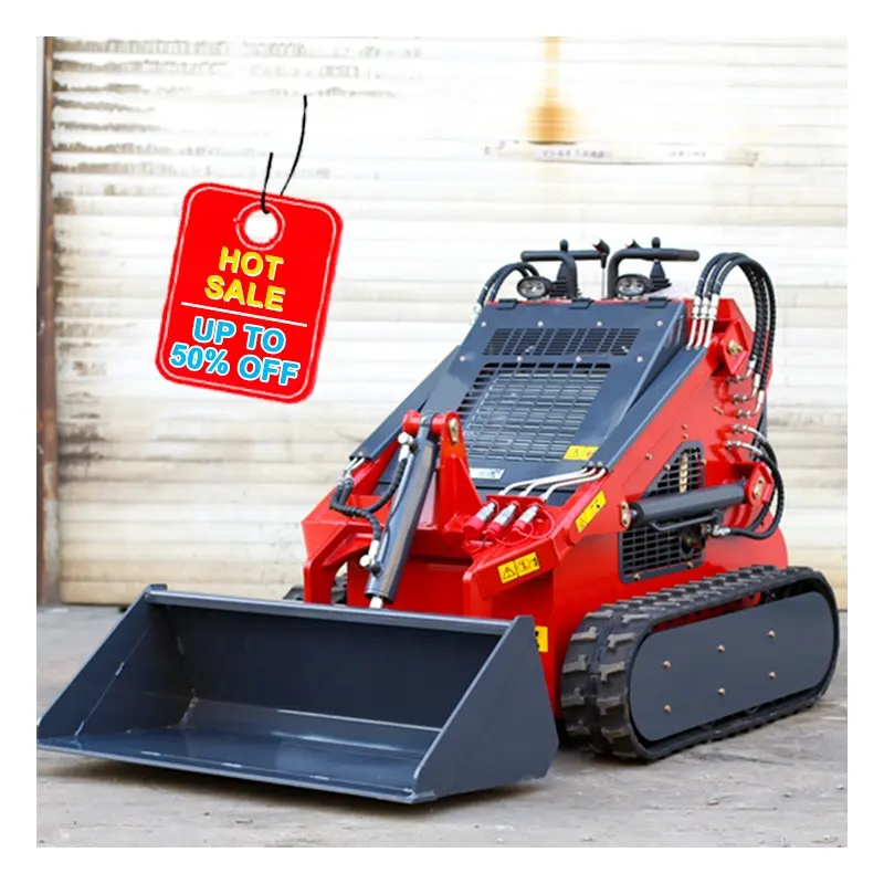 New condition EPA gasoline engine 4 wheel drive walking motor Chinese skid steer loader with track rubber