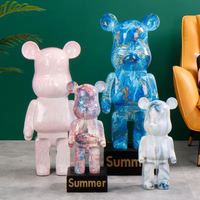 Livraison Gratuite Sculpture au Sol Ours Fluide en Résine Taille Personnalisée pour Décoration Intérieure
