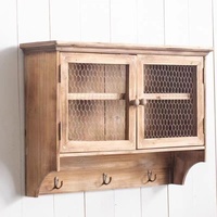 Armoire murale décorative en bois vieilli de style américain bon marché, rangement de jardin et décoration de café, armoire de rangement