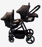 Poussettes jumelées pour bébés de 0 à 3 ans, réversibles, pliables, avec cadre en alliage, 3 en 1, sûres, luxueuses, grande capacité de chargement