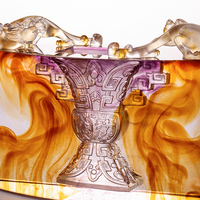 Artfamily - Exquisita Escultura Ovalada Tallada en Cristal, Serie de Regalos Empresariales, Adornos de Escritorio